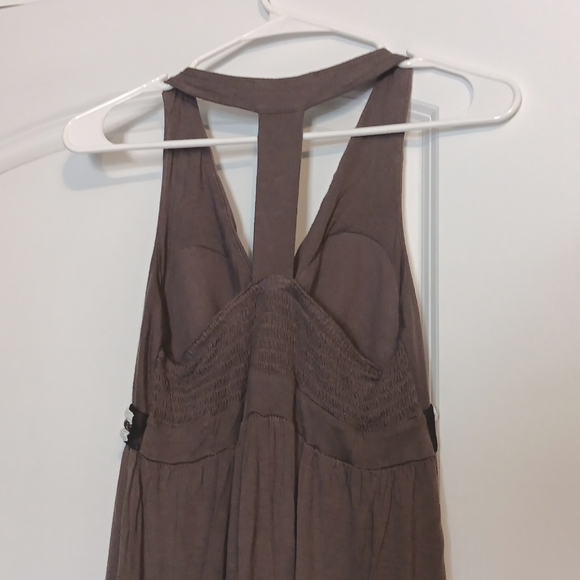 Women's INC Brown & White Sundress with Beading & Ruching, Size Small - Picture 4 of 5